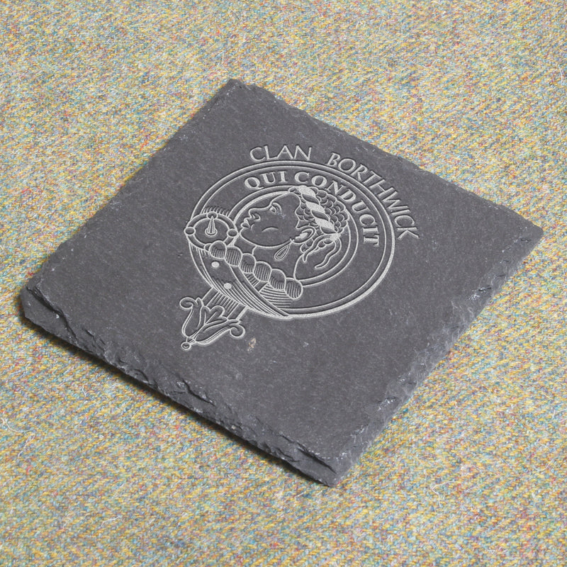 Borthwick Clan Crest Slate Coaster