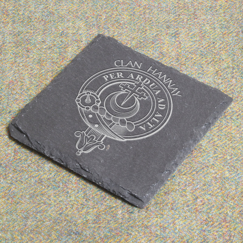 Hannay Clan Crest Slate Coaster