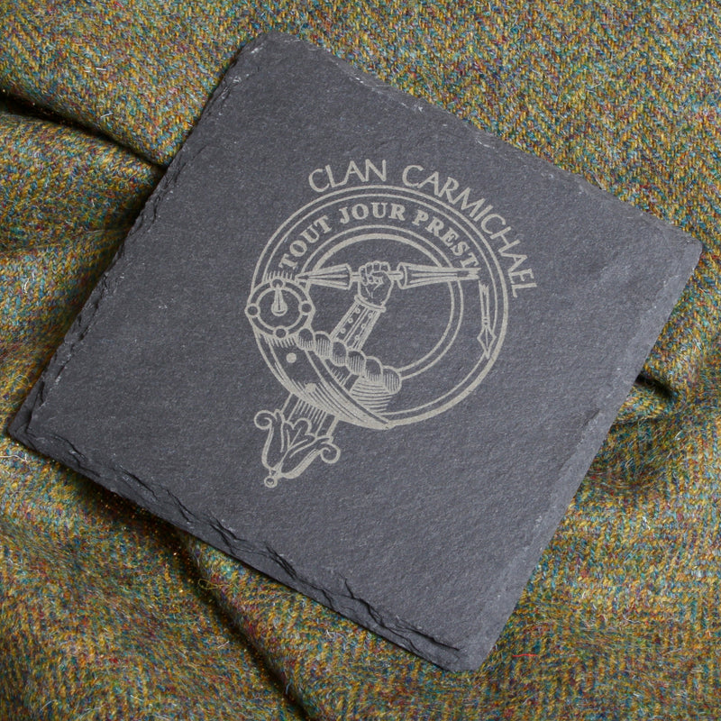 Carmichael Clan Crest Slate Coaster