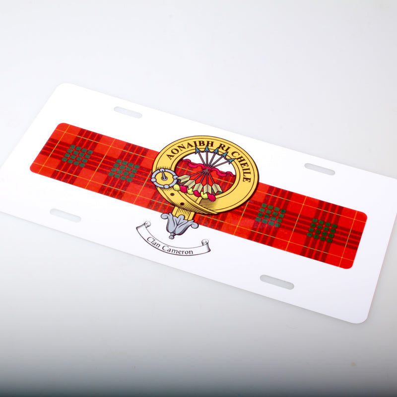 Cameron Clan Cast and Tartan Novelty License Plate