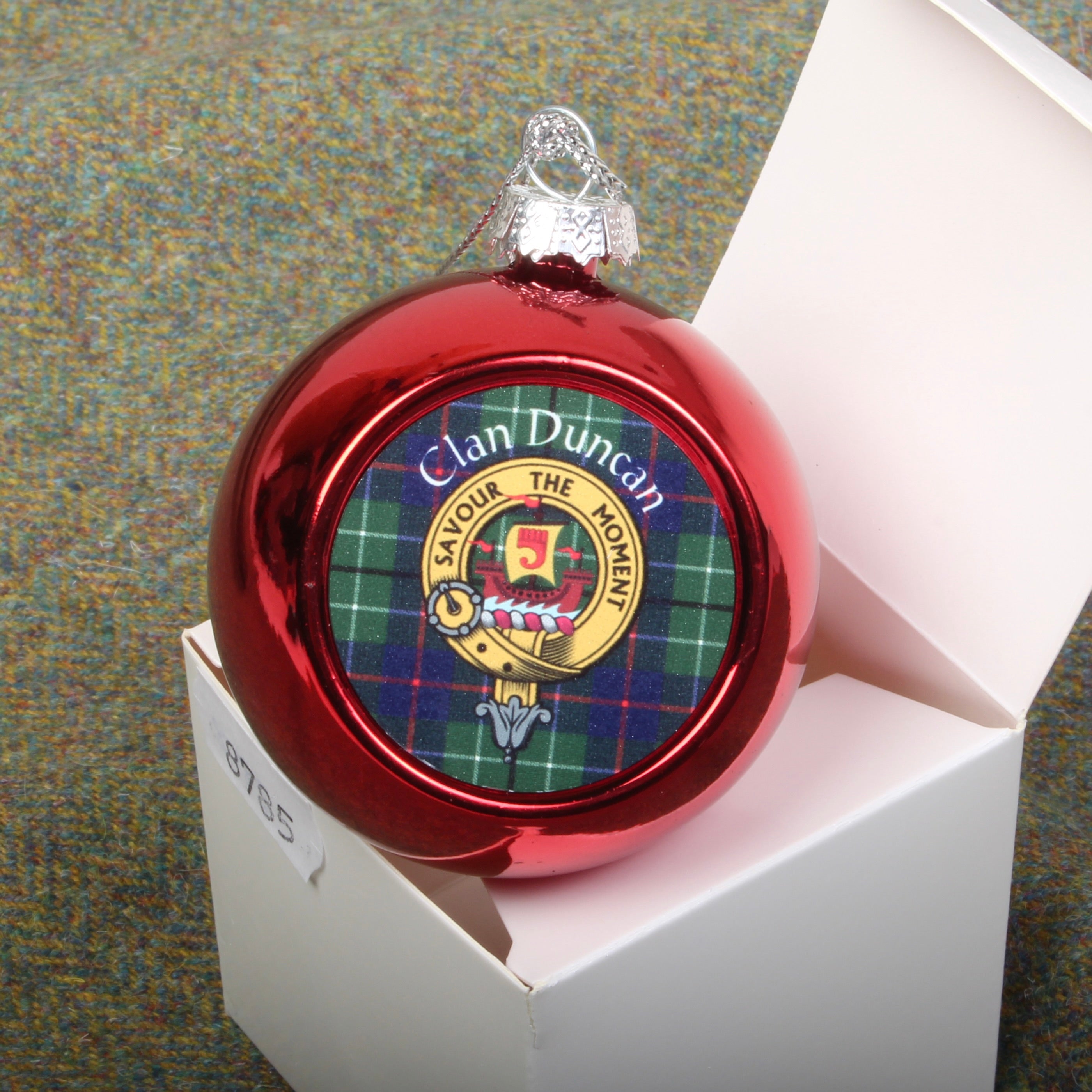 Duncanson Tartan Crest Christmas Ceramic Ornament