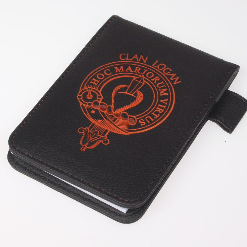 Logan Clan Crest Engraved Leather Small Notebook