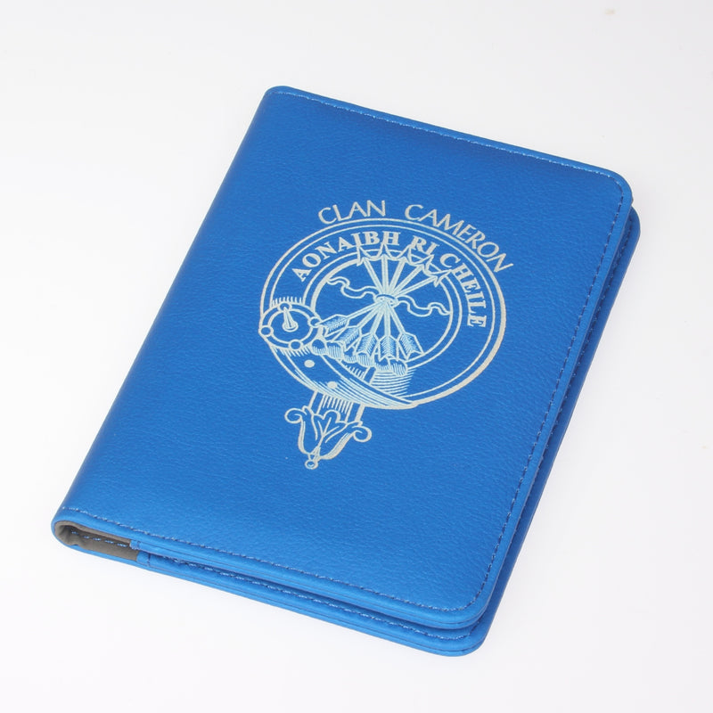 Cameron Clan Crest Leather Passport Cover