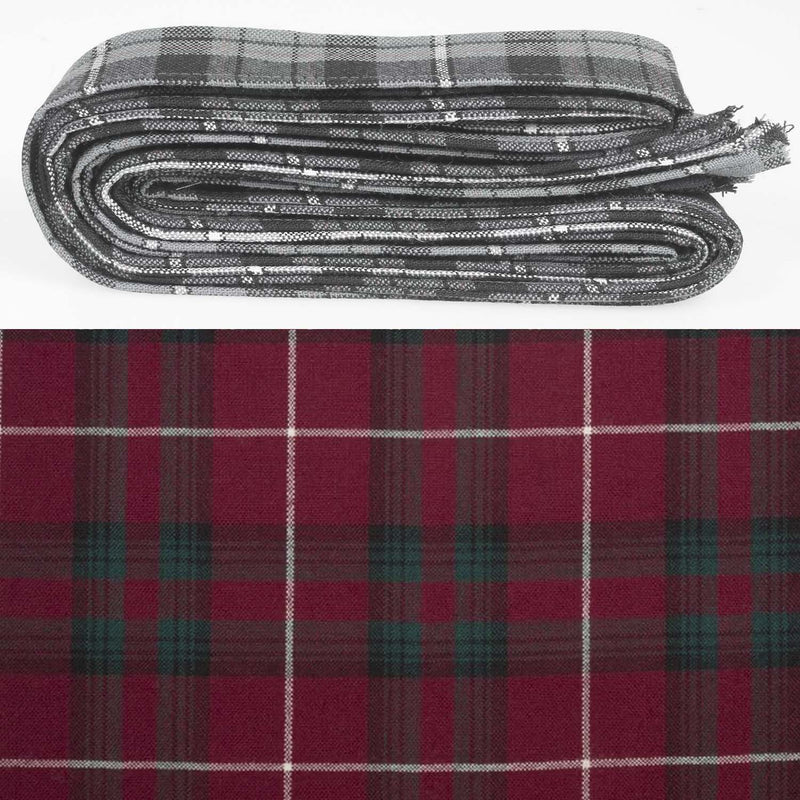Wool Strip Ribbon in Stuart of Bute Tartan - 5 Strips, Choose Your Width