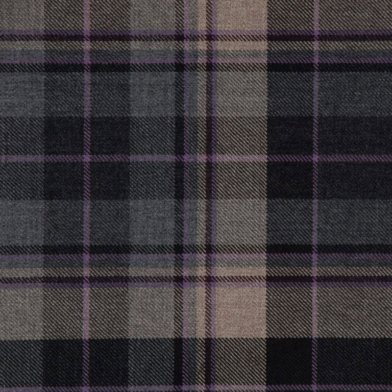 Clunie Burn Charcoal - medium weight  tartan - sold by the meter