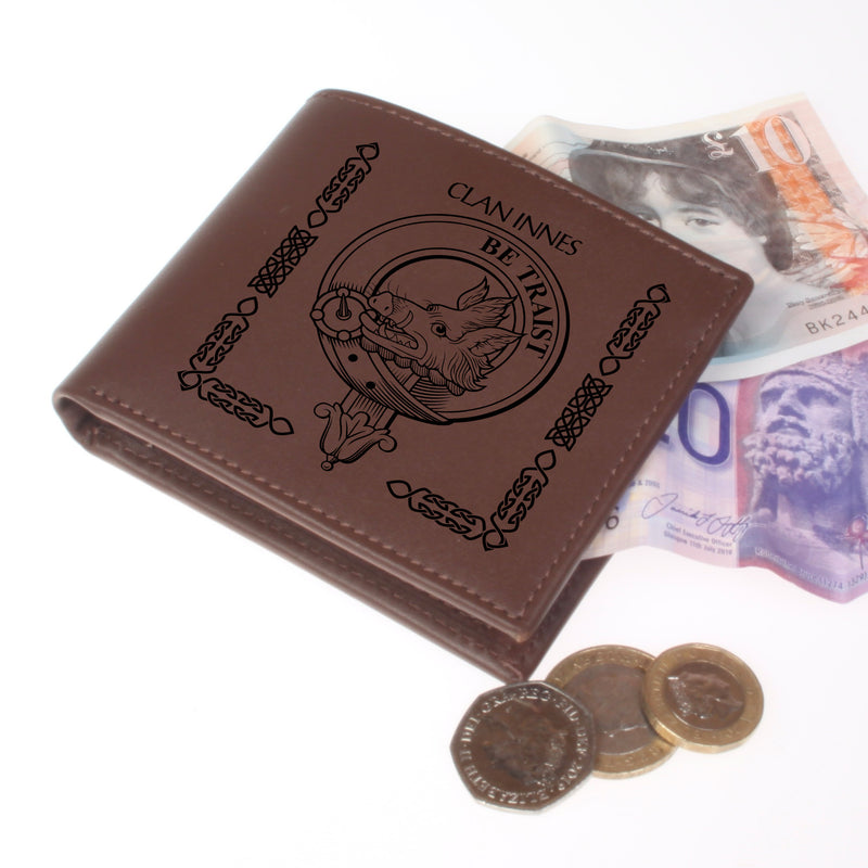 Innes Clan Crest Real Leather Wallet