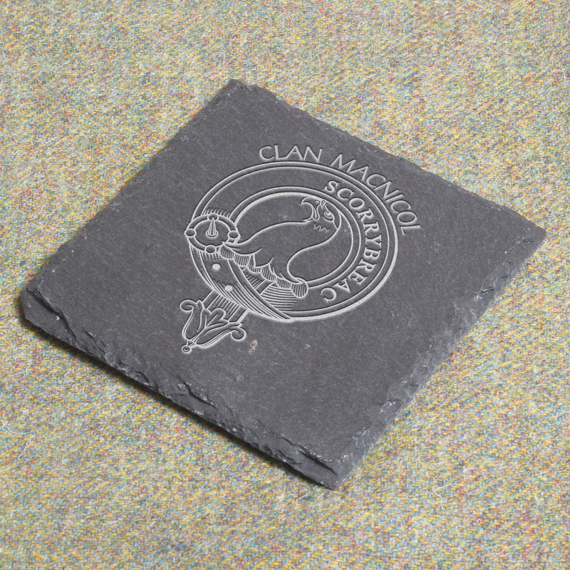 MacNicol Clan Crest Slate Coaster