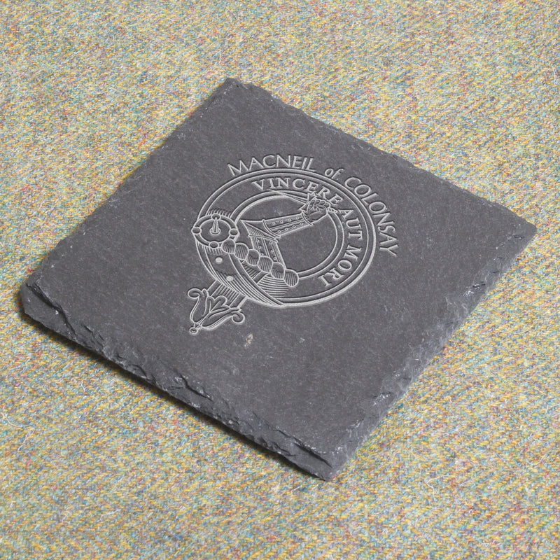 MacNeil of Colonsay Clan Crest Slate Coaster