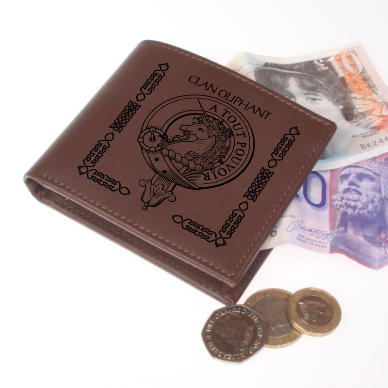Oliphant Clan Crest Real Leather Wallet