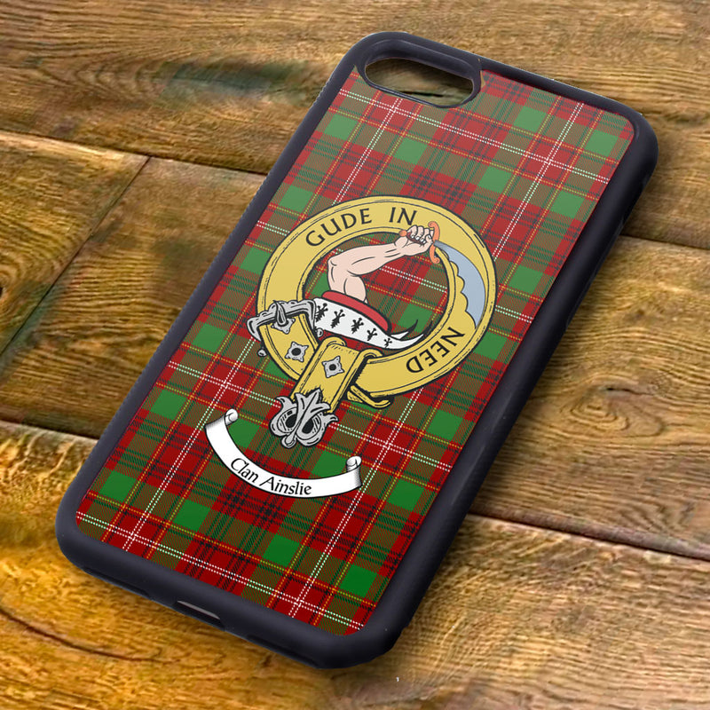 Ainslie Tartan and Clan Crest iPhone Rubber Case