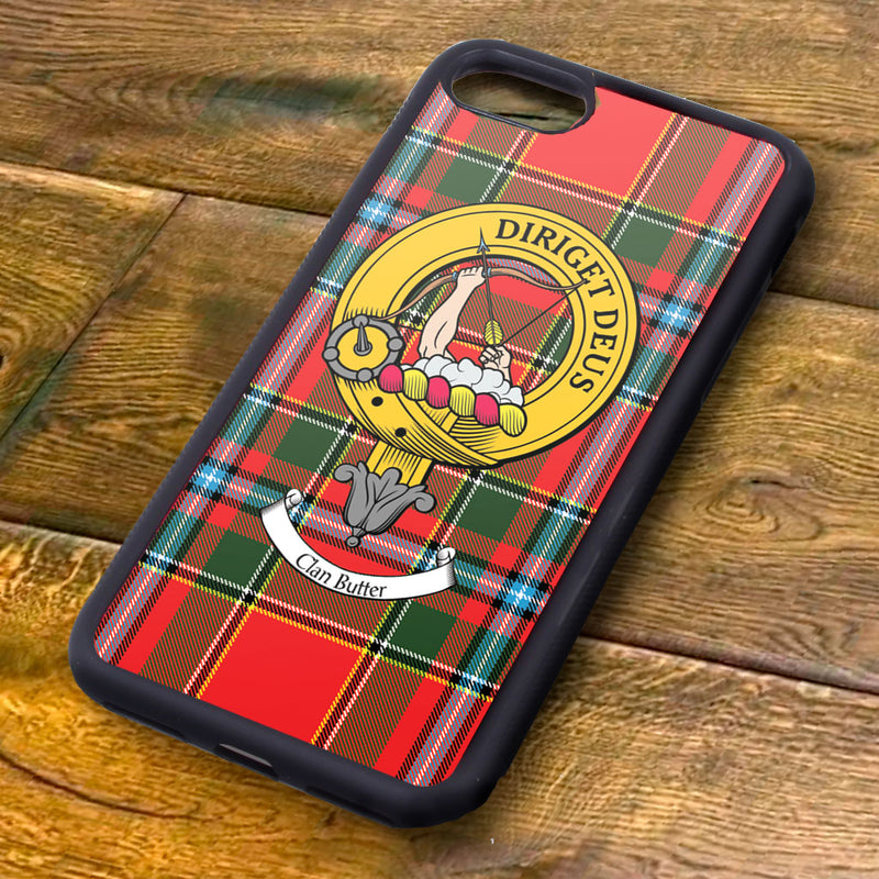 Butter Tartan and Clan Crest iPhone Rubber Case