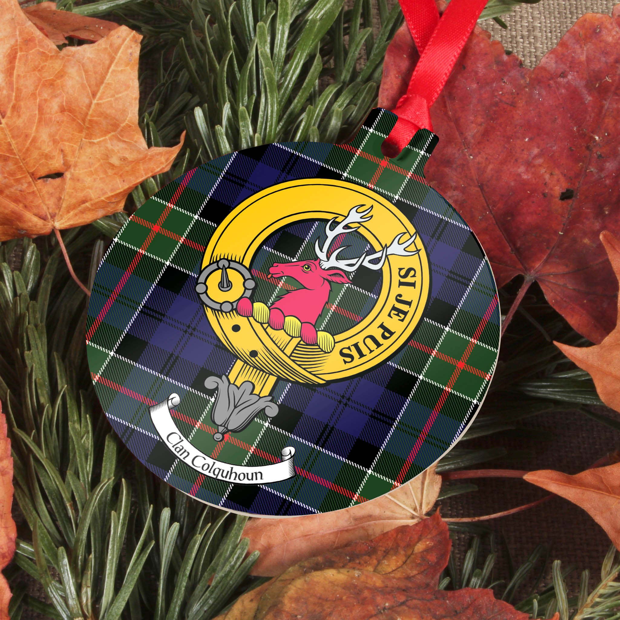 Colquhoun Ancient Tartan Crest Christmas Hat