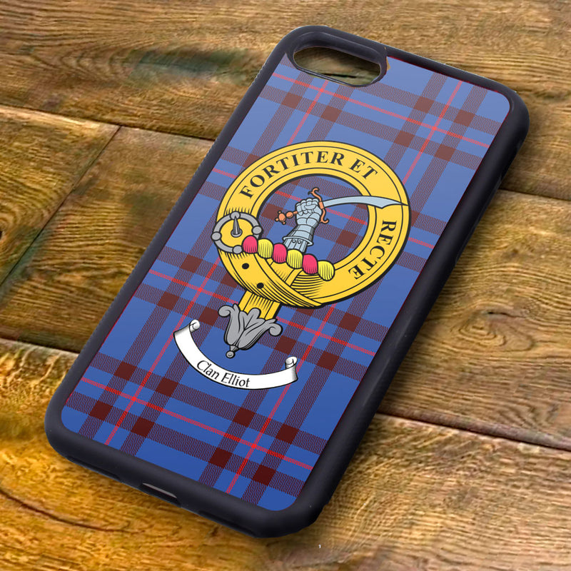 Elliot Tartan and Clan Crest iPhone Rubber Case