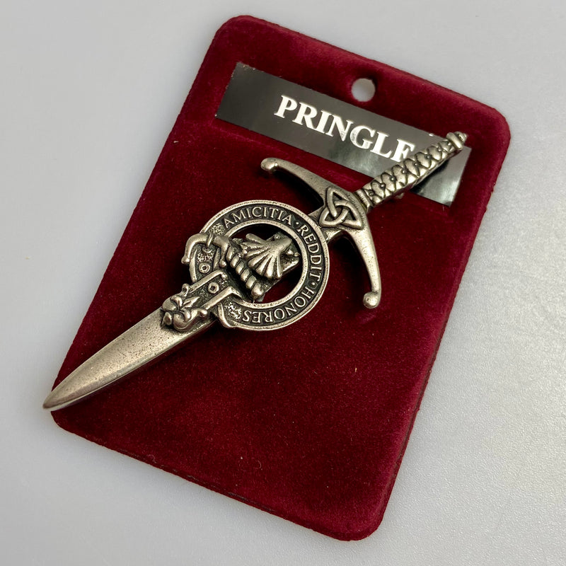 Clan Crest Pewter Kilt Pin with Pringle Crest
