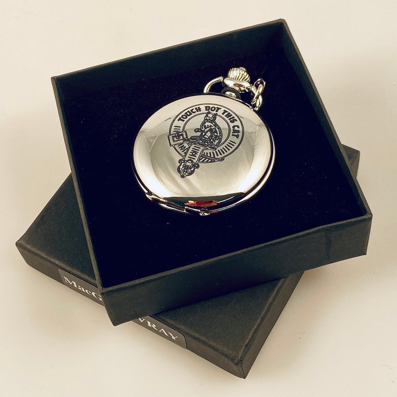 MacGillivray Clan Crest Engraved Pocket Watch
