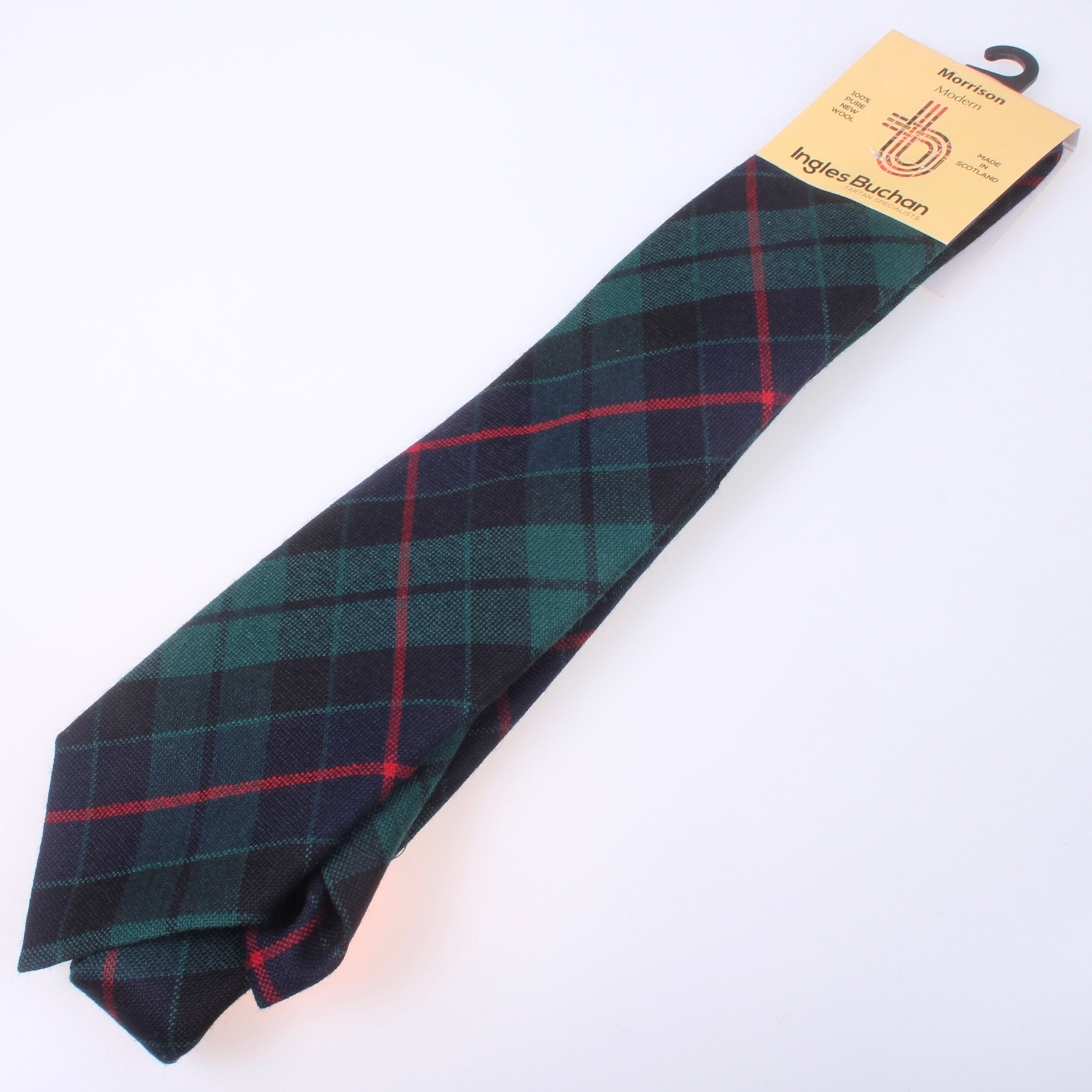 Men's Pure Wool Tartan Tie - Gordon Modern Pattern, Woven & Made In Scotland - View #7