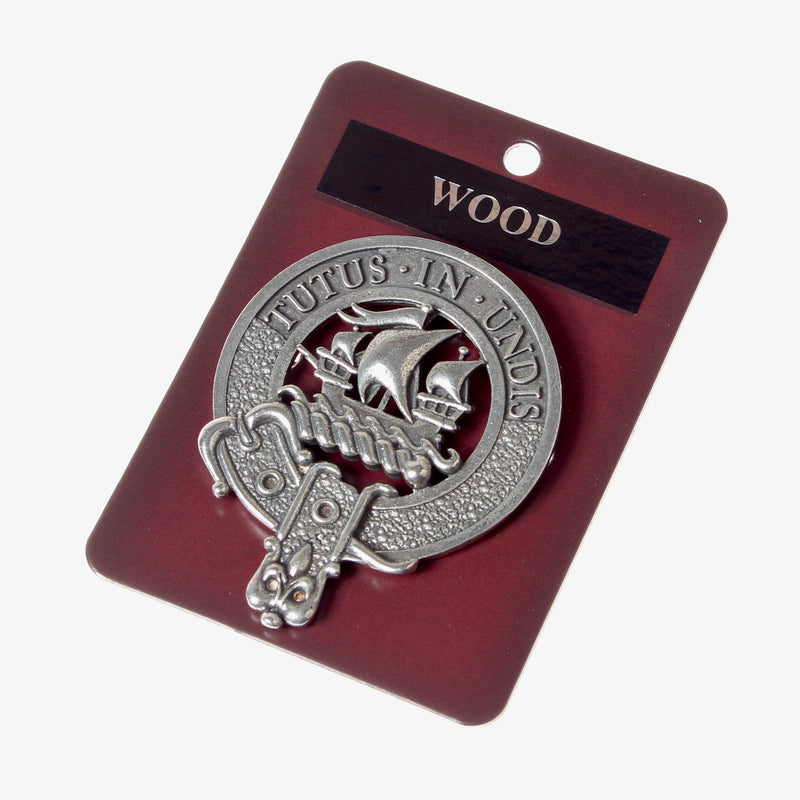 Wood Clan Crest Badge in Pewter