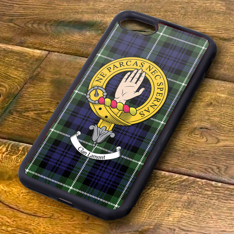 Lamont Tartan and Clan Crest iPhone Rubber Case