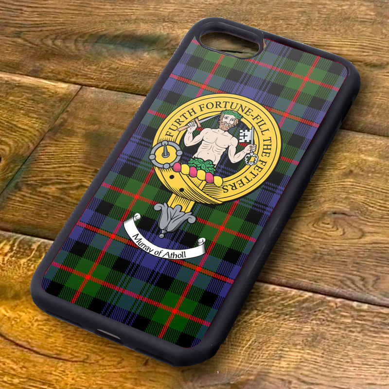 Murray of Athol Tartan and Clan Crest iPhone Rubber Case