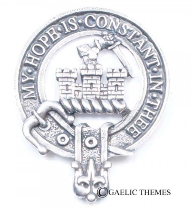 MacDonald of Clanranald Clan Crest Badge in Pewter