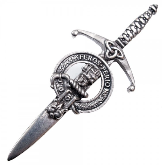 Clan Crest Pewter Kilt Pin with Chisholm Crest