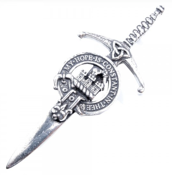 Clan Crest Pewter Kilt Pin with MacDonald of Clanranald Crest