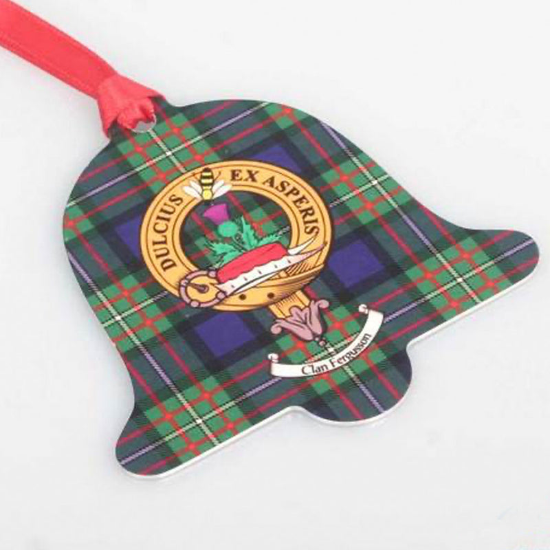 Clan Crest and Tartan Metal Christmas Ornament - 6 Styles Available