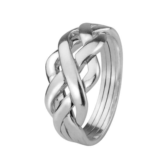 Mysilverworld Sterling Silver Shiny Puzzle Men's Ring - 925 Silver, No Gemstone, Modern Geometric Design