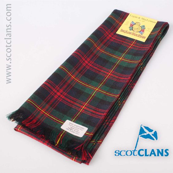 Logan Modern Tartan Crest Wall Hanging Banner - Wood Pole