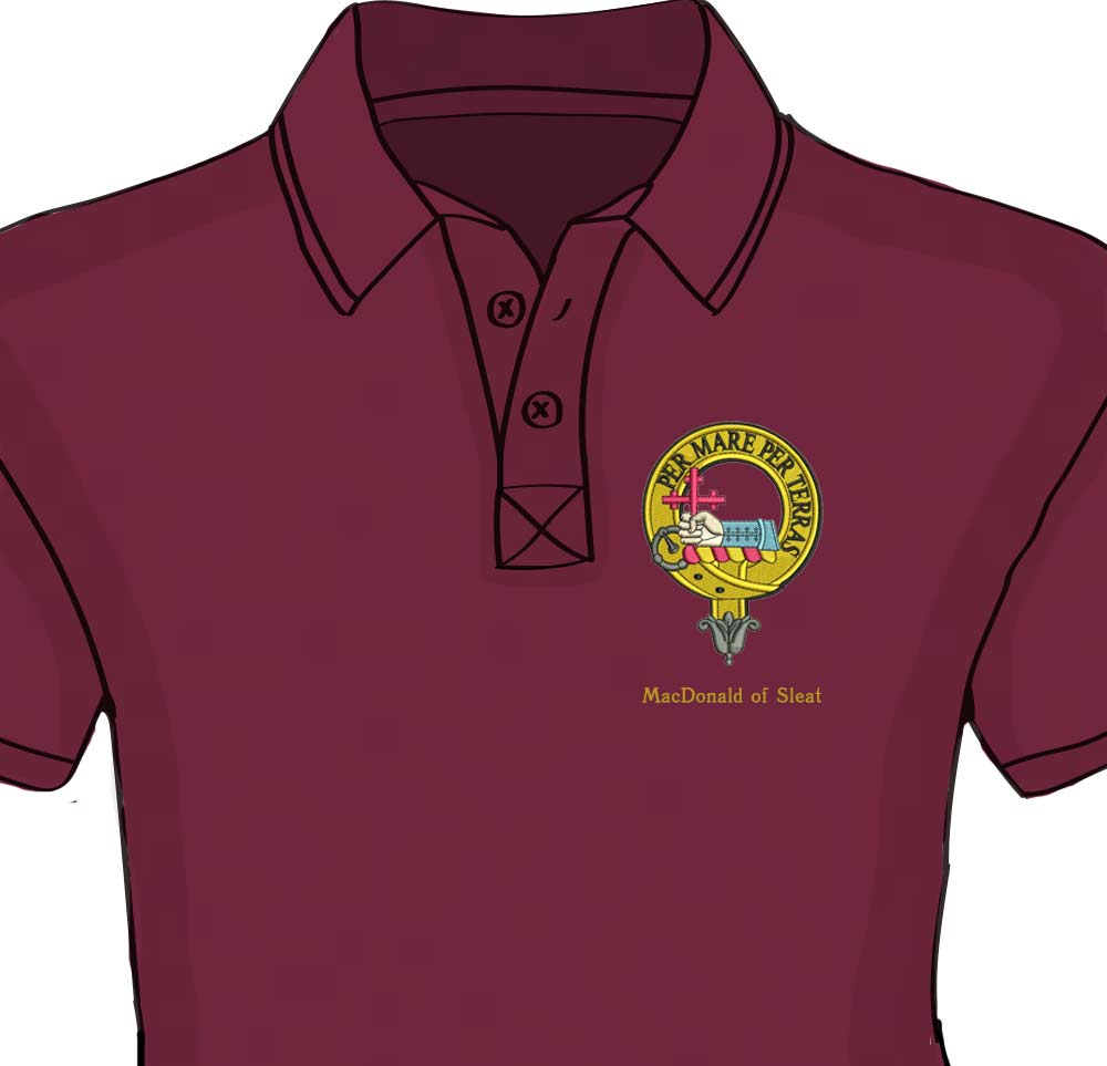 MacDonald of Sleat Tartan Crest Birdseye Mesh Polo Shirt