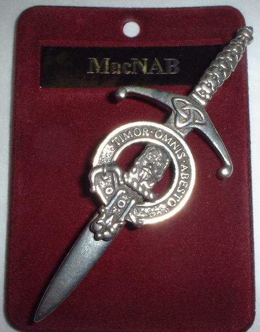 Clan Crest Pewter Kilt Pin with MacNab Crest