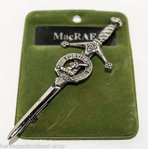 Clan Crest Pewter Kilt Pin with MacRae Crest