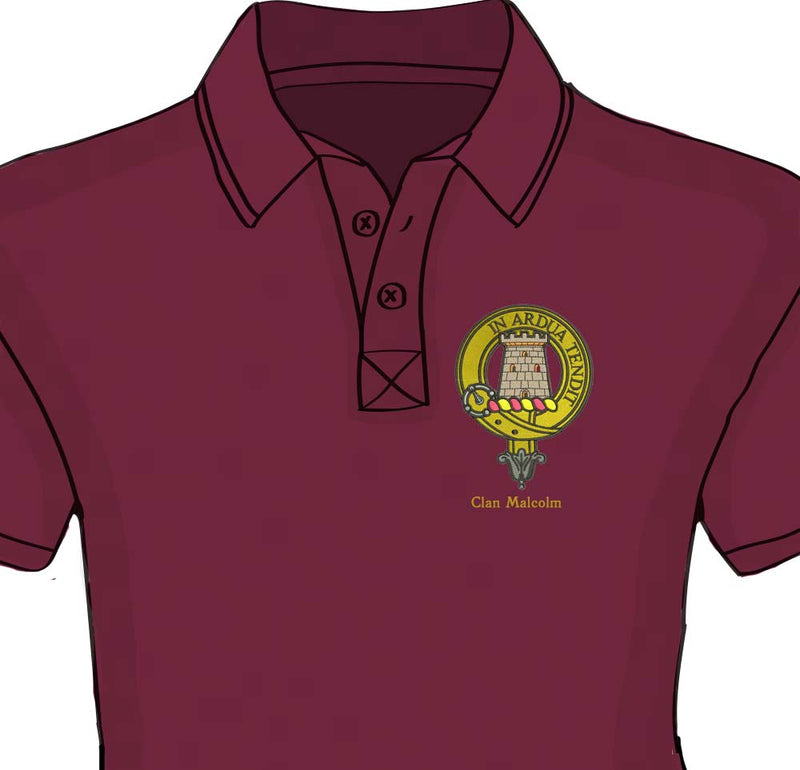 Malcolm Clan Crest Embroidered Polo