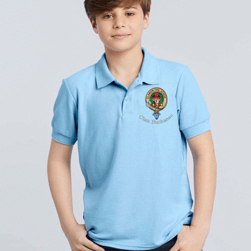 Embroidered Clan Crest Kids Polo