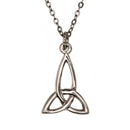 Morven Pendant handcrafted from lead-free pewter, measuring 5/8" x 1", featuring a stainless steel chain, made in Scotland.