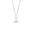Small Triquetra Knot Pendant in lead-free pewter with stainless steel chain, handmade in Scotland.