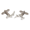 Close-up view of Antler Cufflinks showcasing the quality craftsmanship of The Sgian Dubh Co in copper and chrome finishes.