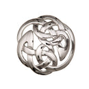 Lindisfarne Brooch featuring intricate Celtic design, made of quality pewter, measuring 1.15 inches (3cm) in diameter.