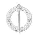 Penannular Brooch by Art Pewter - A beautiful Celtic pewter brooch measuring approximately 2.2 inches by 1.9 inches, perfect for adding a touch of elegance to your outfit.