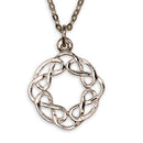 Eternal Interlace Pendant made from lead-free pewter, handcrafted in Scotland, showcasing intricate Celtic design.