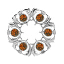 Close-up view of the Dancers Thistle Plaid Brooch highlighting the detailed craftsmanship and unique pattern, ideal for collectors and as a charming accessory.