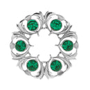 Close-up of the Dancers Thistle Plaid Brooch showcasing its high-quality pewter craftsmanship and unique plaid pattern.