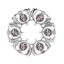 Elegant Dancers Thistle Plaid Brooch displayed on a soft fabric background, emphasizing its artistic appeal.