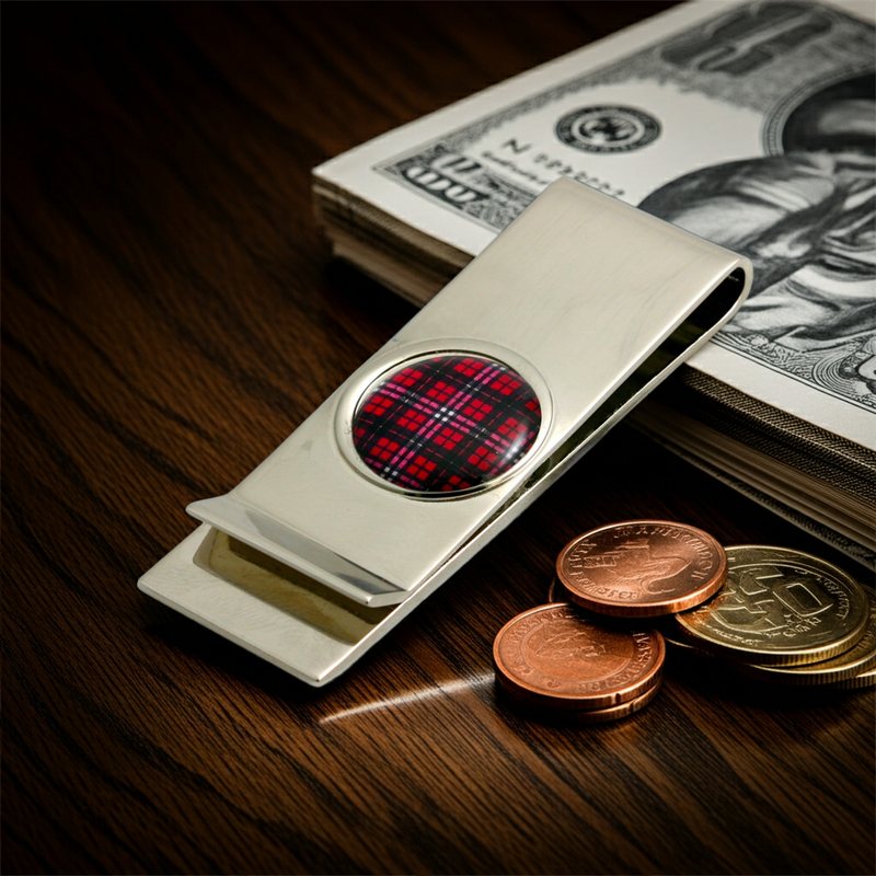 Distressed Scottish Flag Design Money Clip - XMC1103C-008  Bordered Round Scotland Flag Money Clip display picture 1