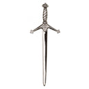 Claidhmhor Kilt Pin showcasing its intricate design and craftsmanship, measuring 1.5 inches by 4 inches.
