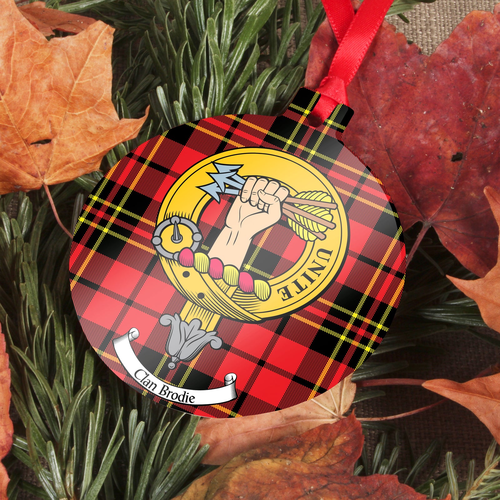 Brodie Modern Tartan Crest Christmas Hat