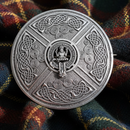 Scottish Clan Crest Saltire Plaid Brooch