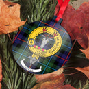 Calder Clan Crest and Tartan Metal Christmas Ornament - 6 Styles Available