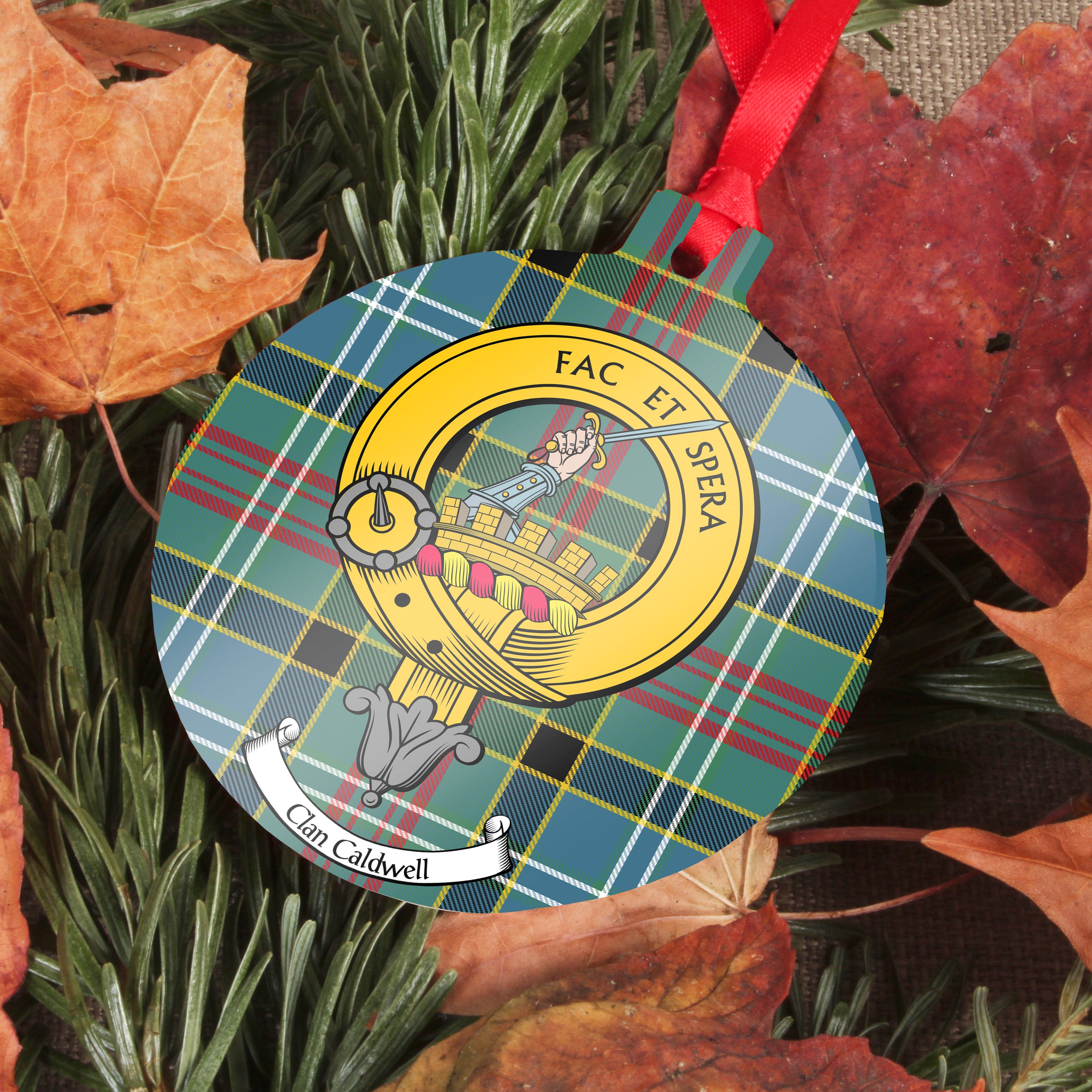 Caldwell Tartan Crest House Flag