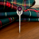 Kilt Pin - Thistle with Dark Amethyst